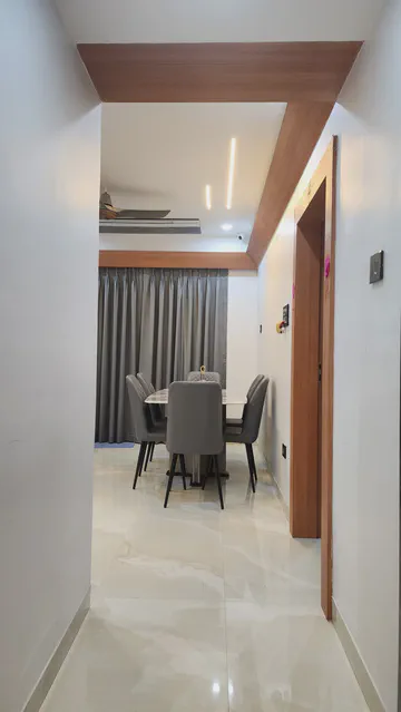 Contemporary dining space with minimalist design and premium finishes